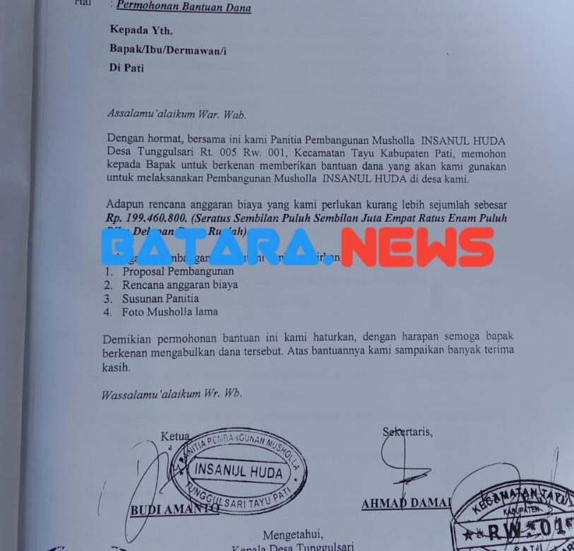 Kenapa Kepala Desa Tunggulsari tak mau Tandatangani Proposal Mushola?
