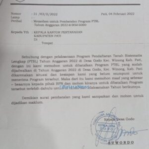 Panitia PTSL Dan Berkas Sudah Berjalan, Kades Godo Batalkan programnya