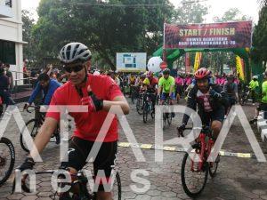 Gowes Bebatiran Hari Bhayangkara Ke-76 Perkokoh Sinergitas dan Soliditas TNI-Polri Banyumas