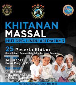 Lindu Aji Jolosutro Pati adakan Sunatan Masal Untuk 25 Anak, yang Berminat Dapat Mendaftarkan Sekarang
