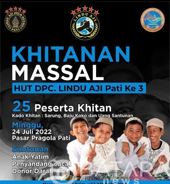 Lindu Aji Jolosutro Pati adakan Sunatan Masal Untuk 25 Anak, yang Berminat Dapat Mendaftarkan Sekarang