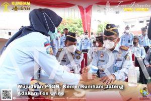 Kemenkumham Jateng Adakan Tes Urine,Untuk Wujudkan P4GN