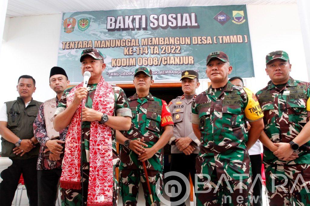 Wakasad Letjen TNI Agus Subiyanto Tinjau Lokasi TMMD ke 114 Kodim 0608/Cianjur