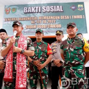 Wakasad Letjen TNI Agus Subiyanto Tinjau Lokasi TMMD ke 114 Kodim 0608/Cianjur