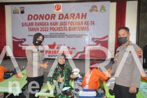 Sinergi Kowad dan PNS Putri Korem 071/Wijayakusuma Donorkan Darah HUT Polwan Ke-74 Polresta Banyumas