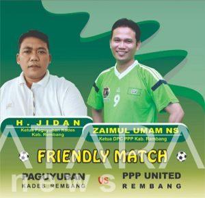 Laga Persahabatan HUT Kemerdekaan RI,Paguyuban Kades Rembang Ditekuk 4 – 1 Oleh PPP United Rembang