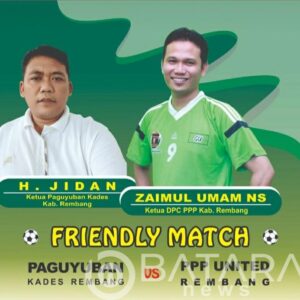 Laga Persahabatan HUT Kemerdekaan RI,<br>Paguyuban Kades Rembang Ditekuk 4 – 1 Oleh PPP United Rembang