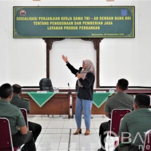Prajurit dan PNS Korem 071/Wijayakusuma Terima Sosialisasi Perjanjian Kerja Sama Antara TNI AD Dengan Bank BRI Purwokerto