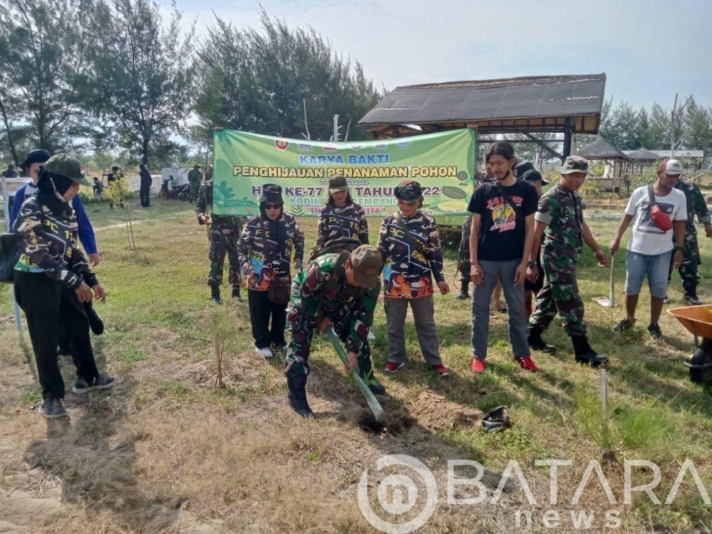 HUT Ke-77 TNI, Kodim Rembang Karya Bhakti Penanaman Pohon