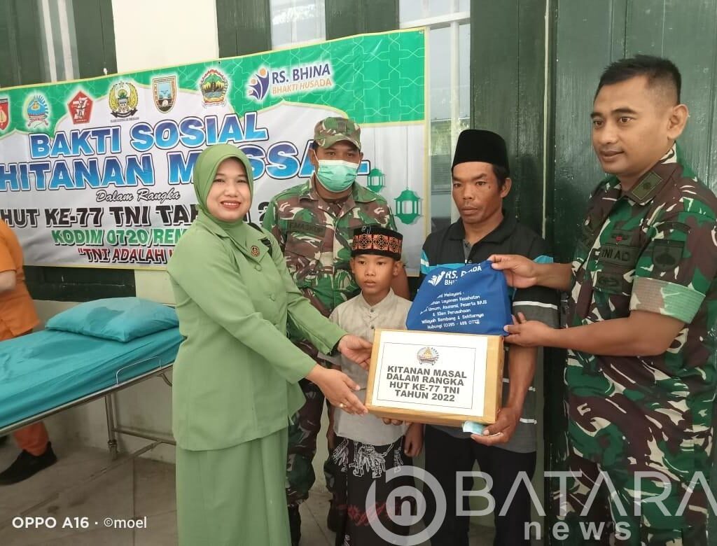 Sambut HUT TNI ke 77, Kodim 0720/Rembang Gelar Sunatan Massal