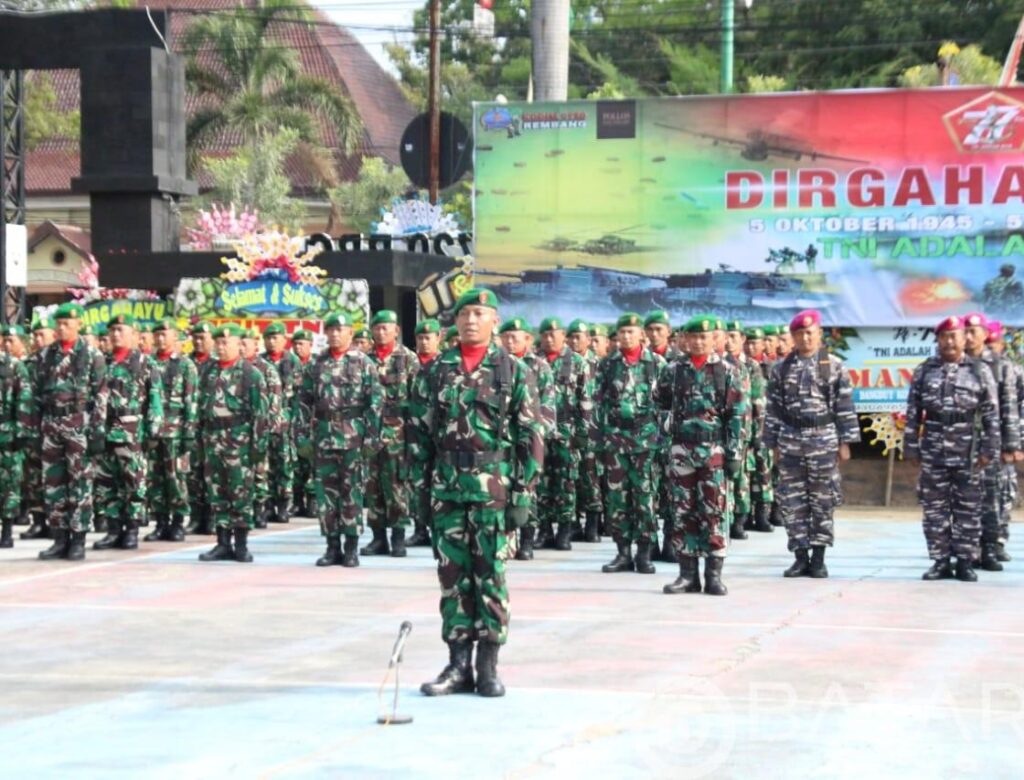Kodim 0720/Rembang Selengarakan Upacara HUT Ke 77 TNI
