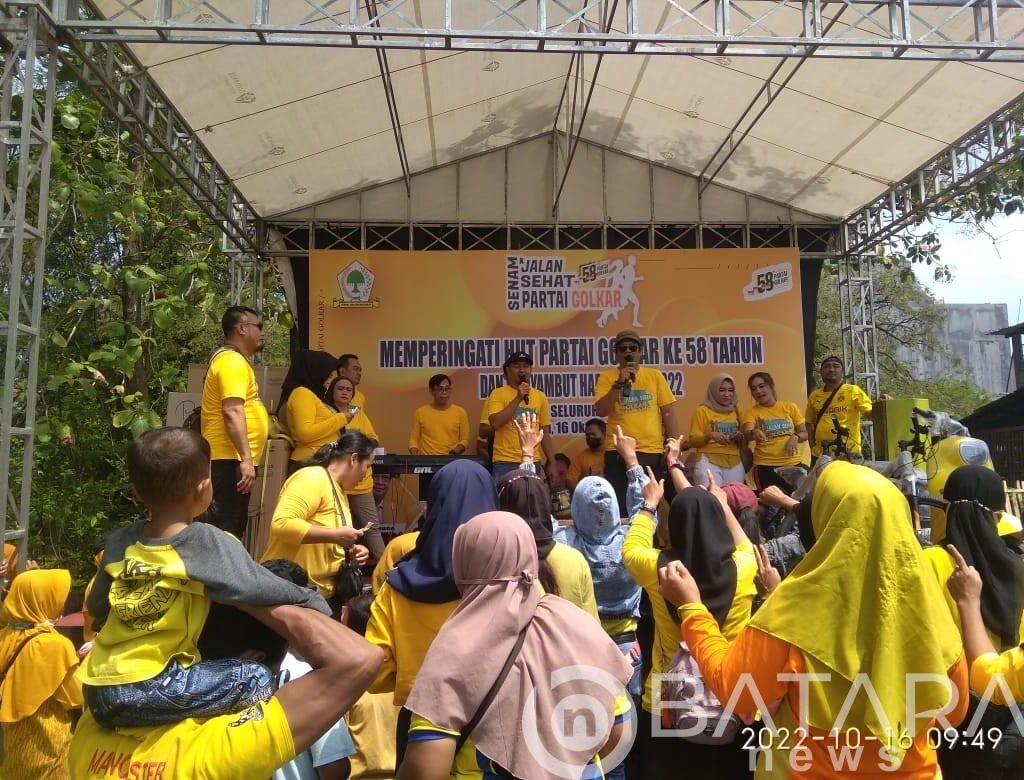 Jalan Sehat dan Senam Bersama Serta Banjir Doorprise Warnai Kemeriahan HUT ke-58 Partai Golkar di Rembang
