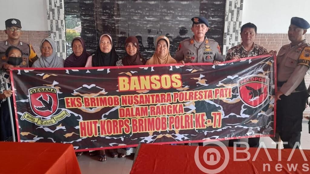 Peringati HUT Ke-77, Eks Brimob Nusantara Polresta Pati Gelar Bansos