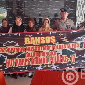 Peringati HUT Ke-77, Eks Brimob Nusantara Polresta Pati Gelar Bansos