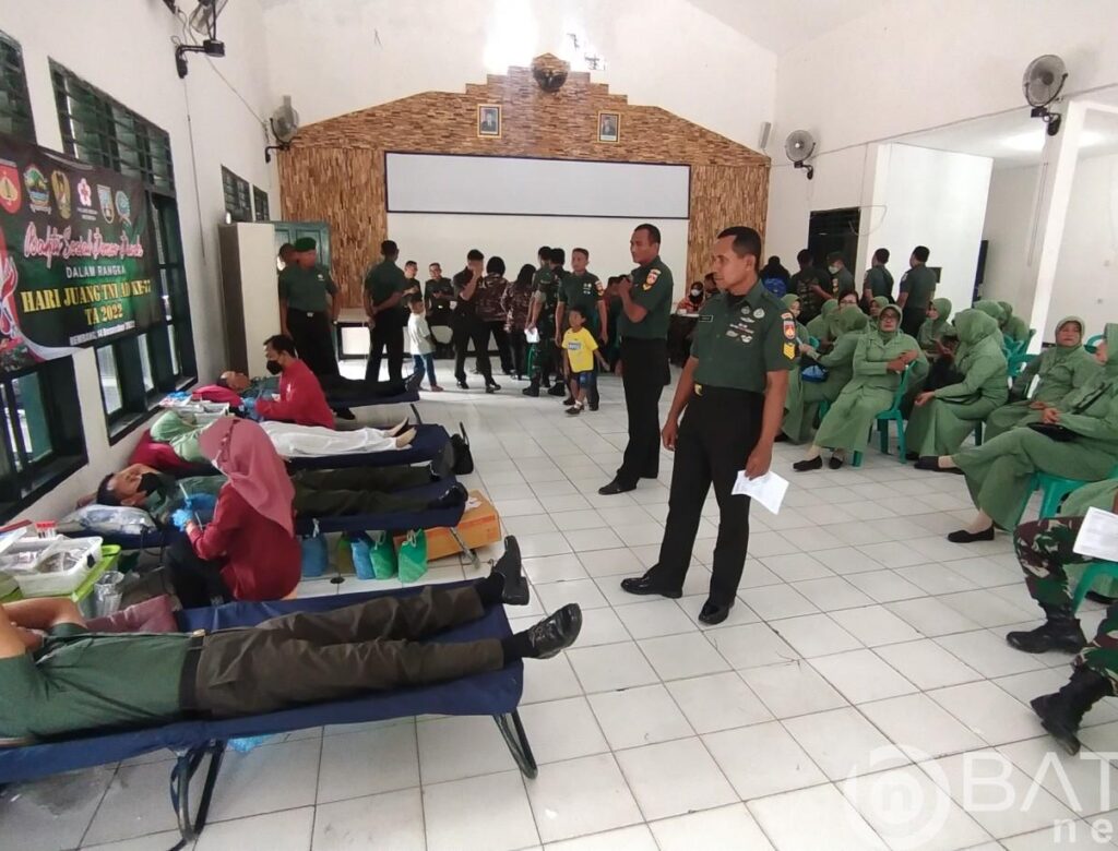 Jelang Peringatan Hari Juang Ke 77 TNI AD, Kodim 0720/Rembang Gelar Aksi Bhakti Sosial Donor Darah