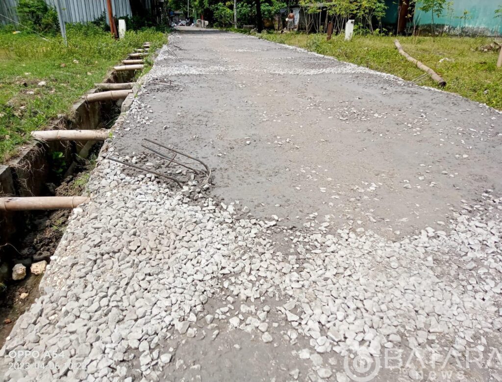 Pekerjaan Rigid Beton Desa Mojosari Kalitidu Bojonegoro Disinyalir kurang Spek