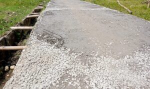 Pekerjaan Rigid Beton Desa Mojosari Kalitidu Bojonegoro Disinyalir kurang Spek