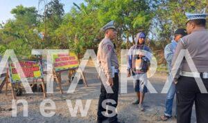 KBO Satlantas Polres Rembang Cek & Pantau Adanya Pembangunan Jalan Yang Di Kawatirkan Terjadi Macet