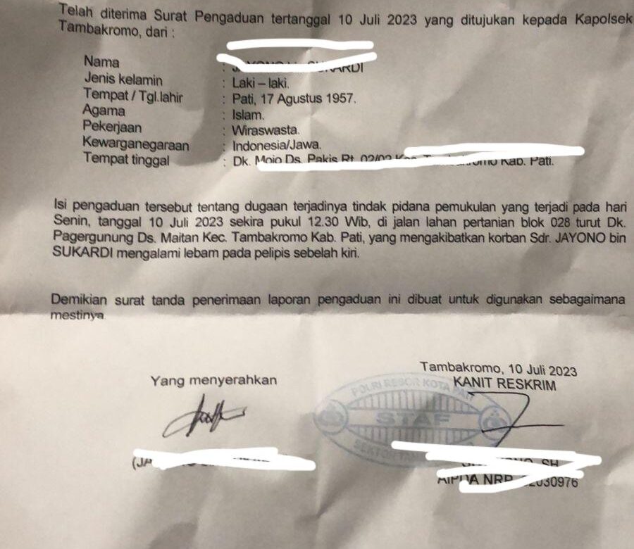 Warga Desa Pakis kecamatan Tambakromo Inisial WR Harus Berhadapan Dengan Hukum Pertanggung Jawabkan Sikap Aroganya
