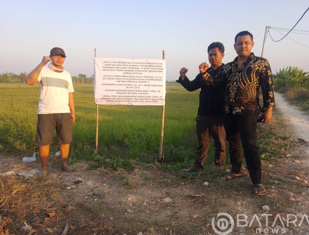 Kisruh sawah Bengkok Kades pihak penyewa hari ini kuasai sepenuhnya secara fisik