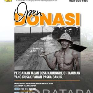 Warga Kadugrejo Bojonegoro Patungan open Donasi Untuk Perbaikan Jalan Bodol Paska Rusak Disapu Banjir