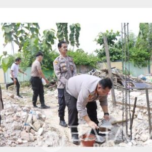 Kapolres Rembang Letakan Batu Pertama Pembangunan Gedung Bagian Logistik Polres Rembang