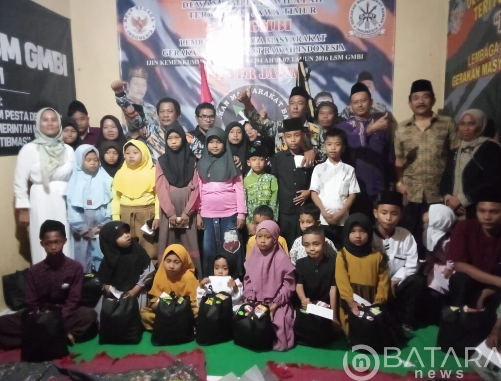 Tebar Suka cita Pembukaan Kantor Baru, LSM GMBI Wilter Jatim Santuni Anak Yatim dan Dhuafa