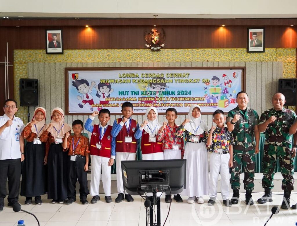 Regu Kecamatan Kapas Bojonegoro Juarai Lomba Cerdas Cermat Wawasan Kebangsaan Jenjang SD Menyambut HUT ke- 79 TNI