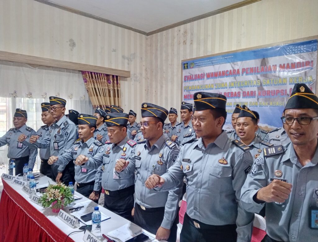 Targetkan Predikat WBK, Lapas Pati Sukses Ikuti Evaluasi dan Wawancara Zona Integritas Secara Daring
