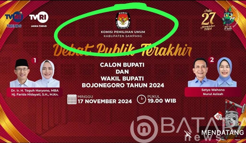 Momentum Debat Terakhir Pilbup Bojonegoro, KPU Kedapatan Salah Pasang Poster