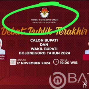 Momentum Debat Terakhir Pilbup Bojonegoro, KPU Kedapatan Salah Pasang Poster