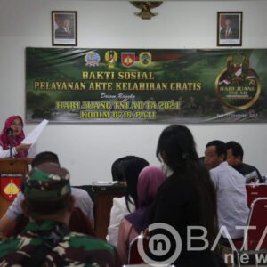 Kodim 0718/Pati Gandeng Disdukcapil Gelar Baksos Pembuatan Akte Kelahiran Gratis