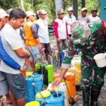 Dukung Ketahanan Pangan, Kelompok Tani Wotan, Babinsa Koramil Sumberrejo Bojonegoro dan Korluh gelar Gerdal Hama Padi       