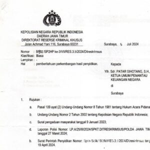 Pemantau Keuangan Negara berikan Apresiasi Kapolda dan Dirkrimsus Polda jawa Timur