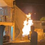 Semburan api keluar dari sumur bor akibatkan 1 orang Kasun luka bakar