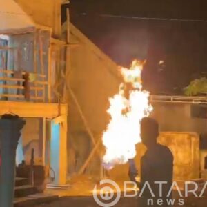 Semburan api keluar dari sumur bor akibatkan 1 orang Kasun luka bakar