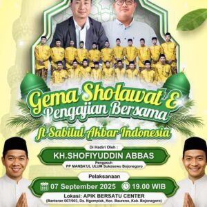 Gema Sholawat & Pengajian Bersama Merajut Ukhuwah dan Kebersamaan,Gus Udin Makmun Abbas dan R.Herjuna di Apik Bersatu Center