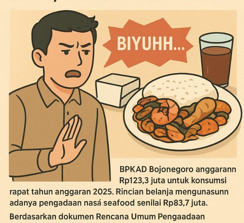 “Baiyuuh”…BPKAD Bojonegoro Anggarkan Rp123 Juta untuk Rapat, Termasuk Menu Nasi Seafood