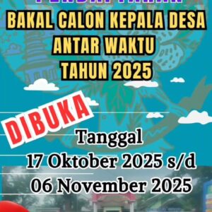 Pendaftaran Bakal Calon Kepala Desa Antar Waktu Sukorejo Resmi Dibuka