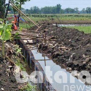 TPT Swaloh–Bulu Balen Disorot, Pengecoran di Saluran Berair Tanpa Pengurasan — Hujan Sore Dikhawatirkan Merusak Kualitas Beton
