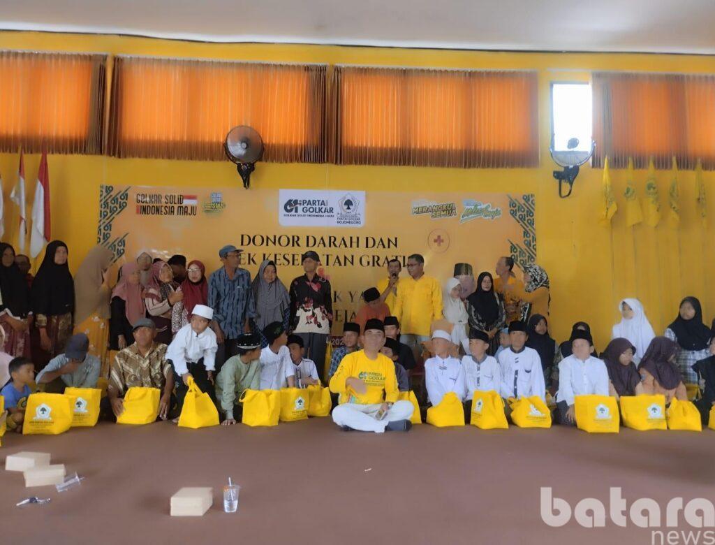 Golkar Bojonegoro Gelar Donor Darah, Cek Kesehatan Gratis, dan Santunan untuk 61 Anak Yatim