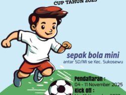 Camat Sukosewu Gelar Turnamen Sepak Bola Mini Antar SD/MI Tahun 2025
