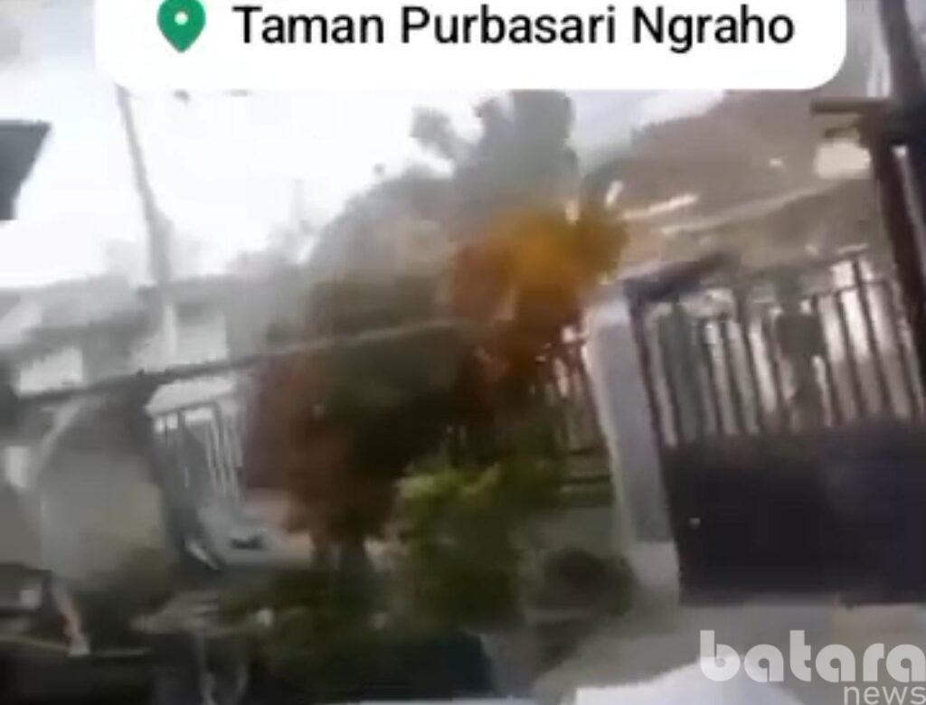 Hujan Disertai Angin Kencang Terjang Ngraho, Pohon Tumbang dan Atap Rumah Warga Terlepas