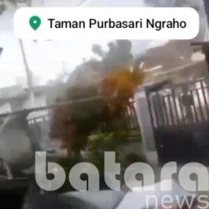 Hujan Disertai Angin Kencang Terjang Ngraho, Pohon Tumbang dan Atap Rumah Warga Terlepas