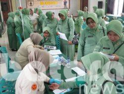 HUT Persit KCK ke- 80, Kodim Bojonegoro Gelar Pemeriksaan EKG dan HPV DNA
