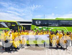 Dua Bus Kader Golkar Bojonegoro Bertolak ke Surabaya Ikuti Pengukuhan Pengurus Harian